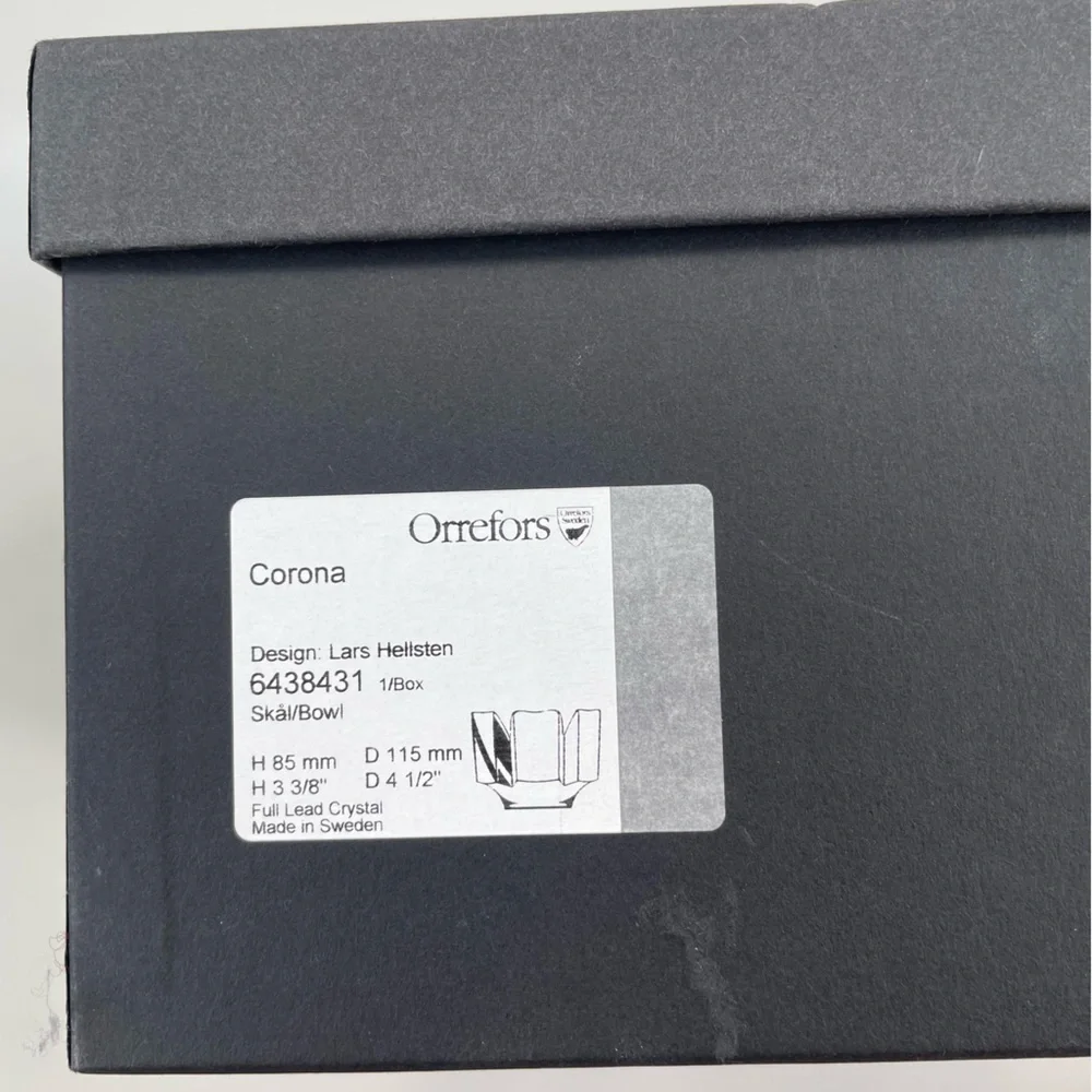 Orrefors Corona Full Lead Crystal Bowl, New in Box! - Picture 5 of 6